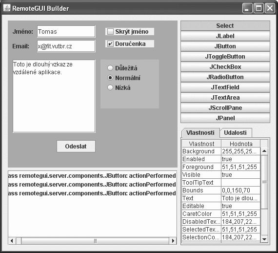 Kapitola 6 Interaktivní editor aplikace ovládané přes WWW Pro demonstrování funkčnosti systému vzdáleného ovládání aplikace přes WWW je vytvořena aplikace (Interaktivní editor aplikace ovládané přes