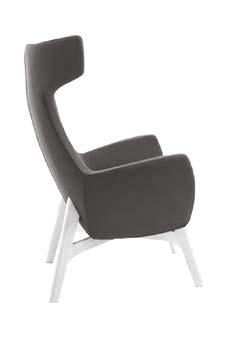 Hochwertige kaltgewalzte Schaumstoffschale verstärkt mit Stahlrahmen PR-2-44-L2-AH Celočalouněné designové křeslo s vysokým opěradlem / Full upholstered design chair with high backrest / Vollständig