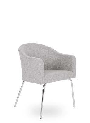 LU-2-44-P4-CR Celočalouněné křeslo / Fully upholstered chair / Vollgepolsterter Sessel Skořepina z vysoce kvalitní pěny vstřikované za studena vyztužená ocelovým rámem / Shell of high quality 