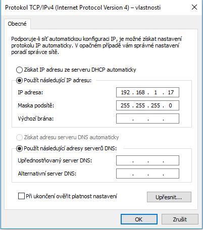 Vybrat protokol TCP/IPv4 5.