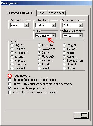 Pokud zvolíte volbu "vždy navrchu" v konfig. menu, SetEditMadbox bude vždy v popředí vašeho počítače.