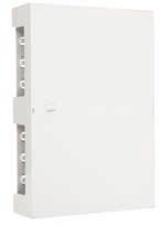 built-in backmount frame that allows mounting up to ten 10-pair LS connection modules. The box can be locked.