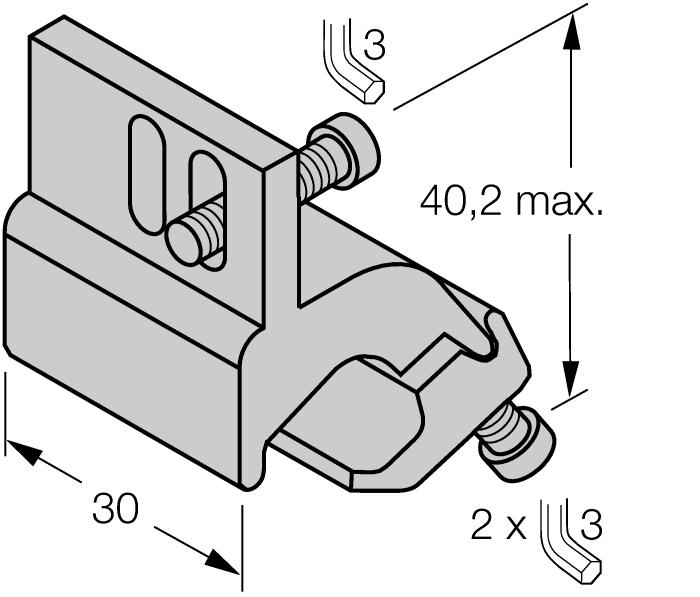 KLI5 6971802 Montáž na profilované válce G; vnitřní průměr válce 32 50 mm; materiál: hliník 3 / 5 Hans Turck GmbH & Co.