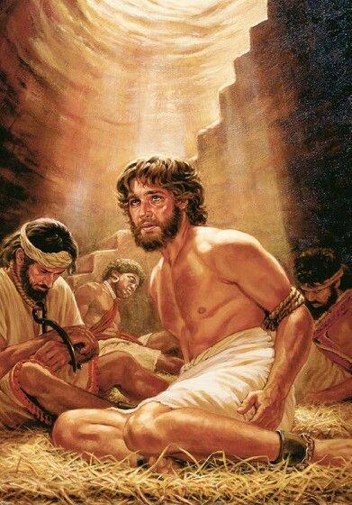 Josef ve vězení, biblická ilustrace - ČÍŠNÍK A PEKAŘ -