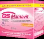 5,21 Kč/tbl 469 Kč 524 Kč GS MAMAVIT 100 + 10 tablet Pro období plánování těhotenství, těhotenství a kojení.