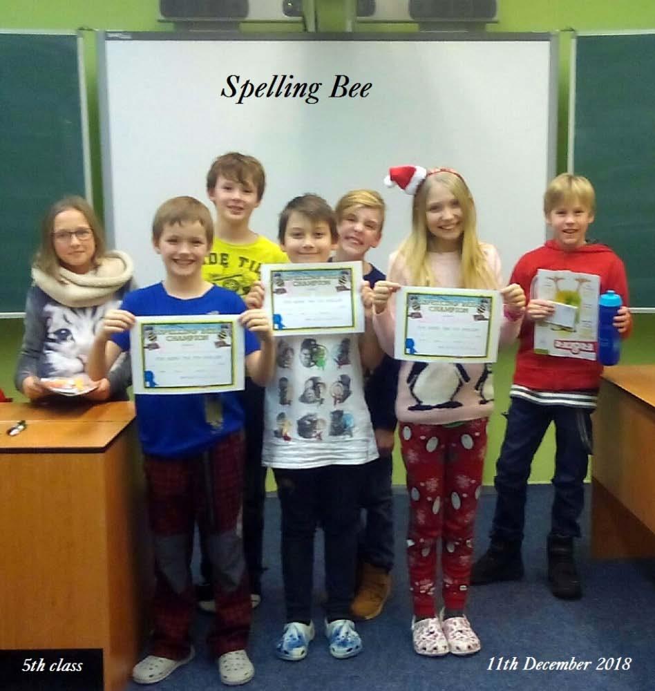 Spelling Bee V úterý 11. 12. 2018 se naši žáci pátých tříd utkali v soutěži Spelling Bee.