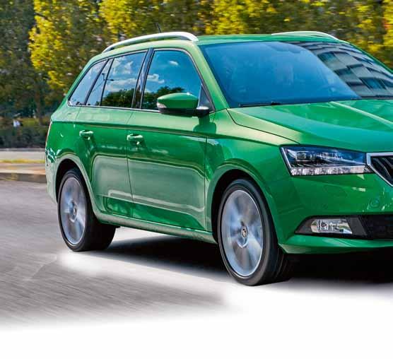 produkt NOVÁ ŠKODA FABIA Design Design úspěšného modelu charakterizuje výraznější příď a záď; nabídka kol z lehké slitiny nově zahrnuje i osmnáctipalcová kola, která jsou k dispozici pro karosářskou