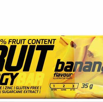 TYČINKY FRUIT ENERGY BAR 1 2 3 Nová ovocná sportovní tyčinka s obsahem více než 50% ovoce je ideální pro doplnění energie nejen v průběhu sportovní aktivity.