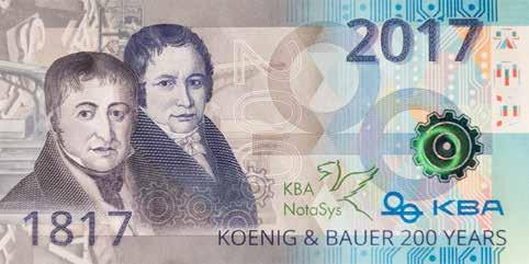 KBA-Sheetfed Hotovost tu s námi ještě zůstane Význam bankovek přetrvává Rychlý růst alternativních platebních systémů vedl některé komentátory k tomu domnívat se, že se blížíme bezhotovostnímu modelu