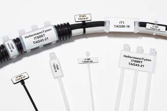 5.1 Označení vodičů a kabelů Etikety pro vázací pásky IT, štítky IMP a Q-tag, termotransferový tisk Helatag 892 (bílý) Tyto štítky jsou speciálně uzpůsobené na rozměry používané při značení vázacími