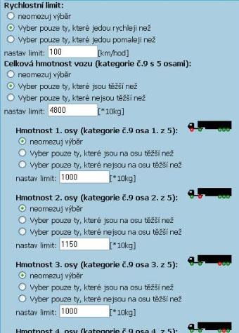 Obr. 3.5.2-3: Výběr a definice parametrů 3.5.3. Zobrazení požadovaných dat, zpracování výsledků Na obrázcích 3.5.3-1 a 3.5.3-2 jsou zobrazeny stránky výsledků hledání.