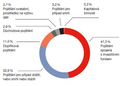 Struktura pojistného trhu v ČR ţivotní pojištění (2010) Zdroj: Česká asociace pojišťoven: Výroční zpráva