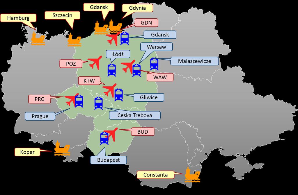 airport, port to port FCL, LCL a speciiální včetně Ro-Ro, maffy & breakbulkprojekty Kontrola teploty a přeprava