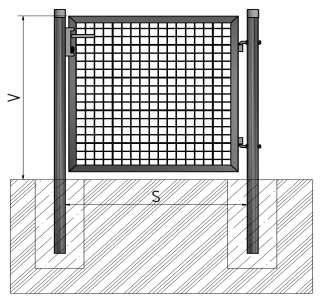 BRANKY A BRÁNY ECO JEDNOKŘÍDLÉ BRANKY ECO Sloupek: trubka (ZN+PVC) ø60x2 mm Rám brány : jakl 40x40x1,30 mm Výplň: svařovaná rohož 50x50x4mm Povrchová úprava: ZN + PVC (RAL6005) DVOUKŘÍDLÉ BRÁNY ECO V