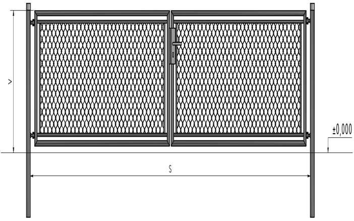 BRANKY DVOUKŘIDLÉ ZÁHRADNÍ BDZ Sloupky Rám brány Výplň Povrchová úprava Trubka ø 60mm x 2,00mm Trubka ø 38mm x 1,50mm Čtyřhranné pletivo poplastované, velikost oka 50mm ZN + PVC (RAL6005) Branky BDZ