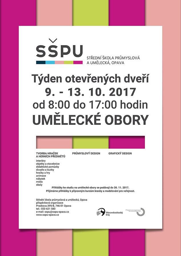 Týden otevřených dveří na uměleckých oborech Počátkem října 2017 otevřely umělecké obory své výukové prostory veřejnosti. Během Týdne otevřených dveří (9. 13. 10.