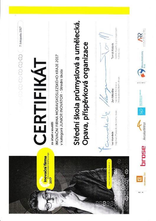 vítězů soutěže Inovační firma Moravskoslezského kraje, které se v úterý 7.