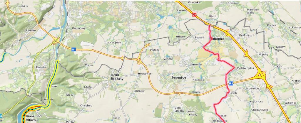 NEJPALČIVĚJŠÍ INFRASTRUKTURNÍ NÁVAZNOSTI Napojení CT A1 ze Sedlce do Roztok podél řeky (technicky náročná