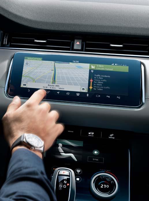 VÝBAVA NA PŘÁNÍ NAVIGAČNÍ SYSTÉM PRO 1 Navigační systém Pro, který je u modelu Range Rover Evoque součástí výbavy na přání, umožňuje ukládat oblíbená místa, hledat na mapě jednoduše pomocí dotykových