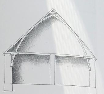 3.5. Klasicistní krovy Jako nejvíce používaný krov v této době byl krov hambalkový se dvěma stojatými stolicemi. Sloupky podpírali hambalky na jejich koncích.