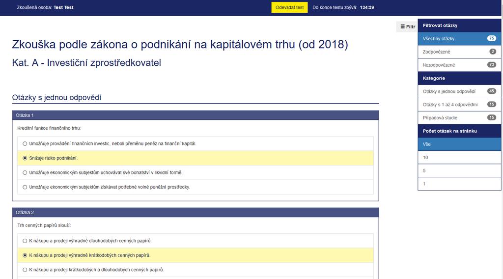 zkoušku