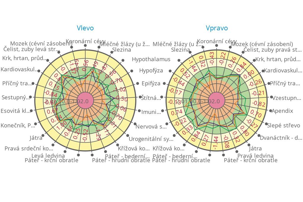Zdravotní stav Odráží přerozdělení energie pro různé orgány a systémy Barva Název HS levá HS pravá 2018-12-05 10_20 - Plucnar Jiří -0.15-0.01 2018-12-05 12_34 - Plucnar Jiří 0.06 0.