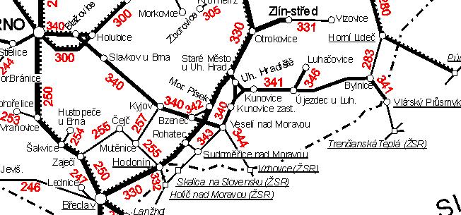 5.2.2 Železniční doprava Důležitý význam pro oblast v okolí Slavkova u Brna má i z hlediska širších vztahů železniční doprava.
