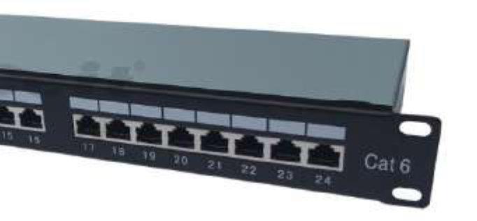 Systémy datové komunikace 19 Patch panel 24 port Kategorie kabeláže Typ stínění Počet portů Výška Vyvazovací lišta Barva 401024 Cat.
