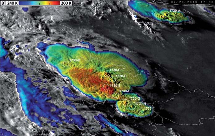 2013, kdy došlo v oblasti střední a západní Evropy k výskytu mnoha z pohledu družicové meteorologie zajímavých bouří doprovázených nebezpečným počasím.