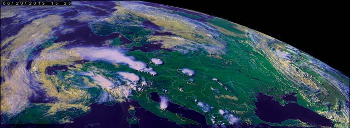 3d. Weather situation over Europe during the experimental 2.5-minute rapid scan with the Meteosat-8 satellite on 29 July 2013. (1 za měsíc), resp.