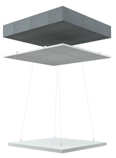 Det er også muligt at fastgøre Rockfon System Eclipse under et eksisterende nedhængt loft ved at føre