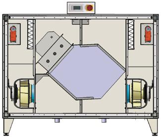 3. Sestava jednotky Komfortní kompaktní jednotka CKL-iV pro vnitřní instalaci s horizontálním připojením přívod vzduchu vpravo s komponenty přívod vzduchu vlevo = zrcadlový obraz kompaktní filtr F7