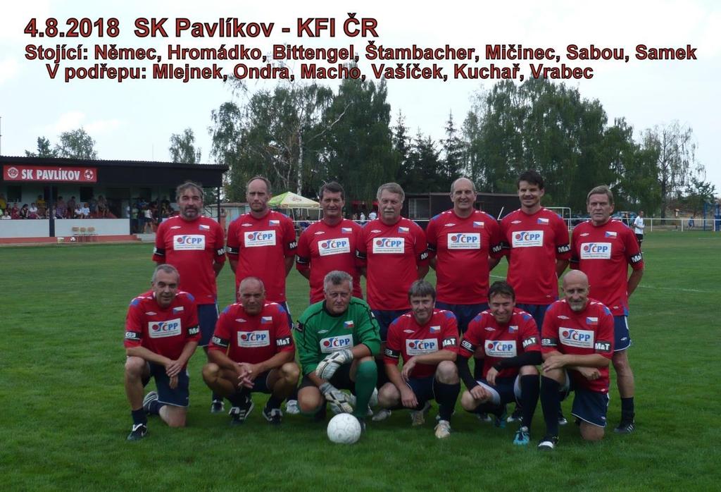 4.8.2018 SK Pavlíkov KFI ČR 0 : 5 Těsně před utkáním přišly mraky a poněkud hráčům zpříjemnily pobyt na hřišti.