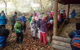 Bylo toho tolik, že by to děti neunesly, proto musel Petr přijet ke školce autem, aby vše odvezl do lesa. Sluníčko od rána svítilo, bylo teplo a děti se svými učitelkami se vydaly na cestu.