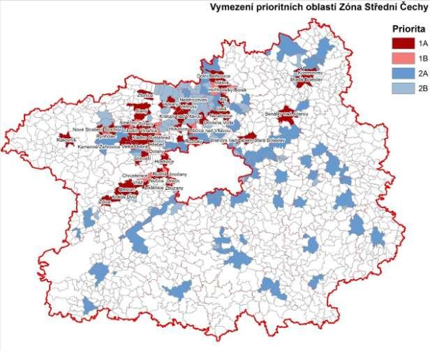 Obrázek 60: Vymezení územních priorit, zóna CZ02 Střední Čechy D.