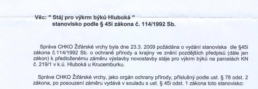 2 Stanovisko orgánu ochrany