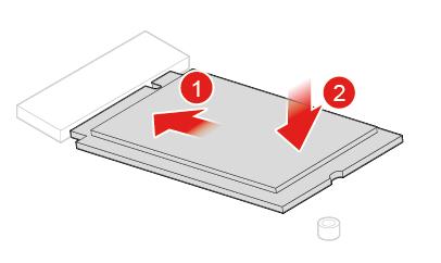Obrázek 68. Instalace jednotky SSD M.2 Obrázek 69. Montáž šroubu 6. Znovu namontujte odejmuté části. Výměnu součástí dokončete podle pokynů v části Dokončení výměny součásti na stránce 55.