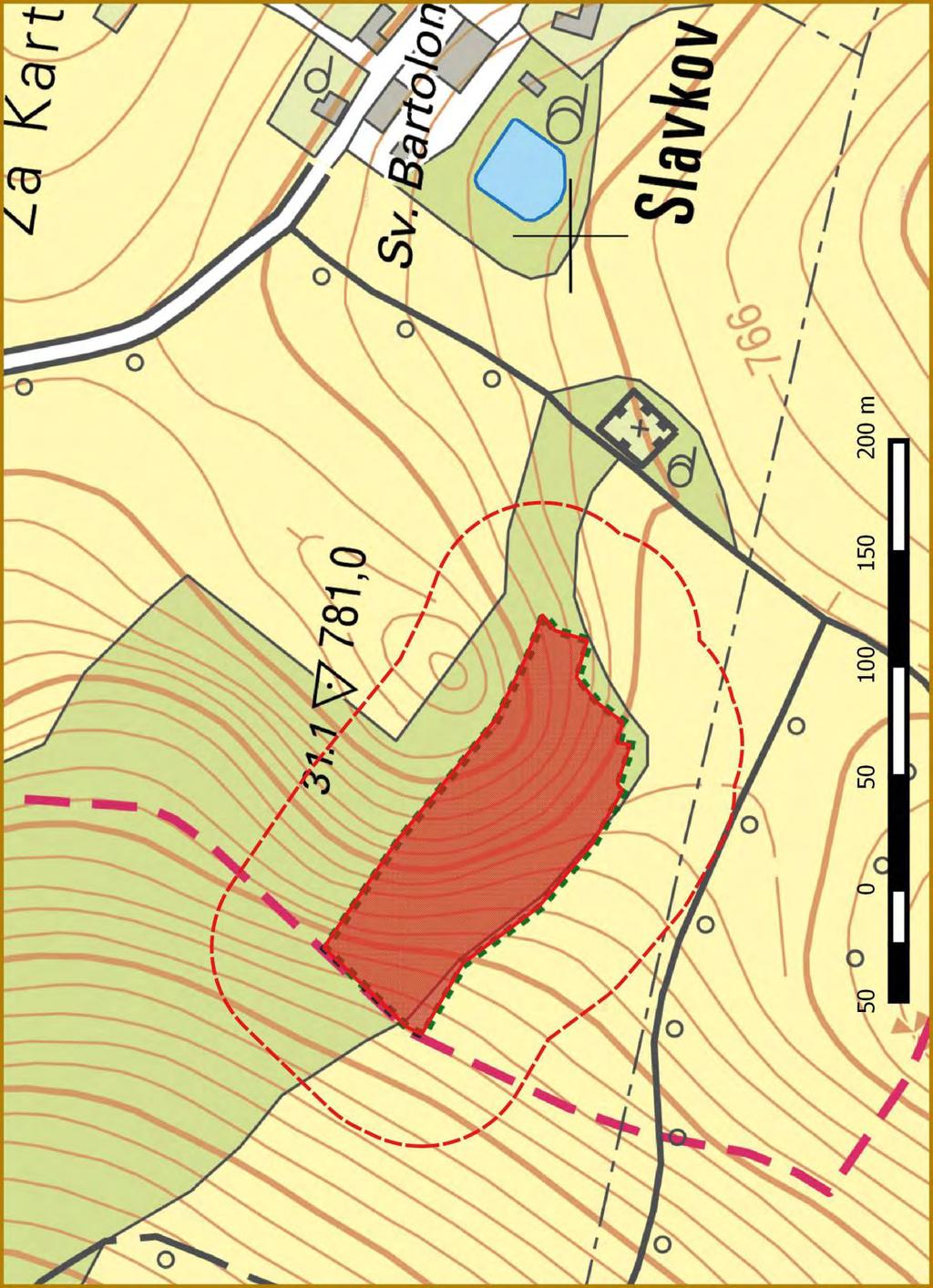 Příloha M1-b: Orientační mapa s vyznačením území -
