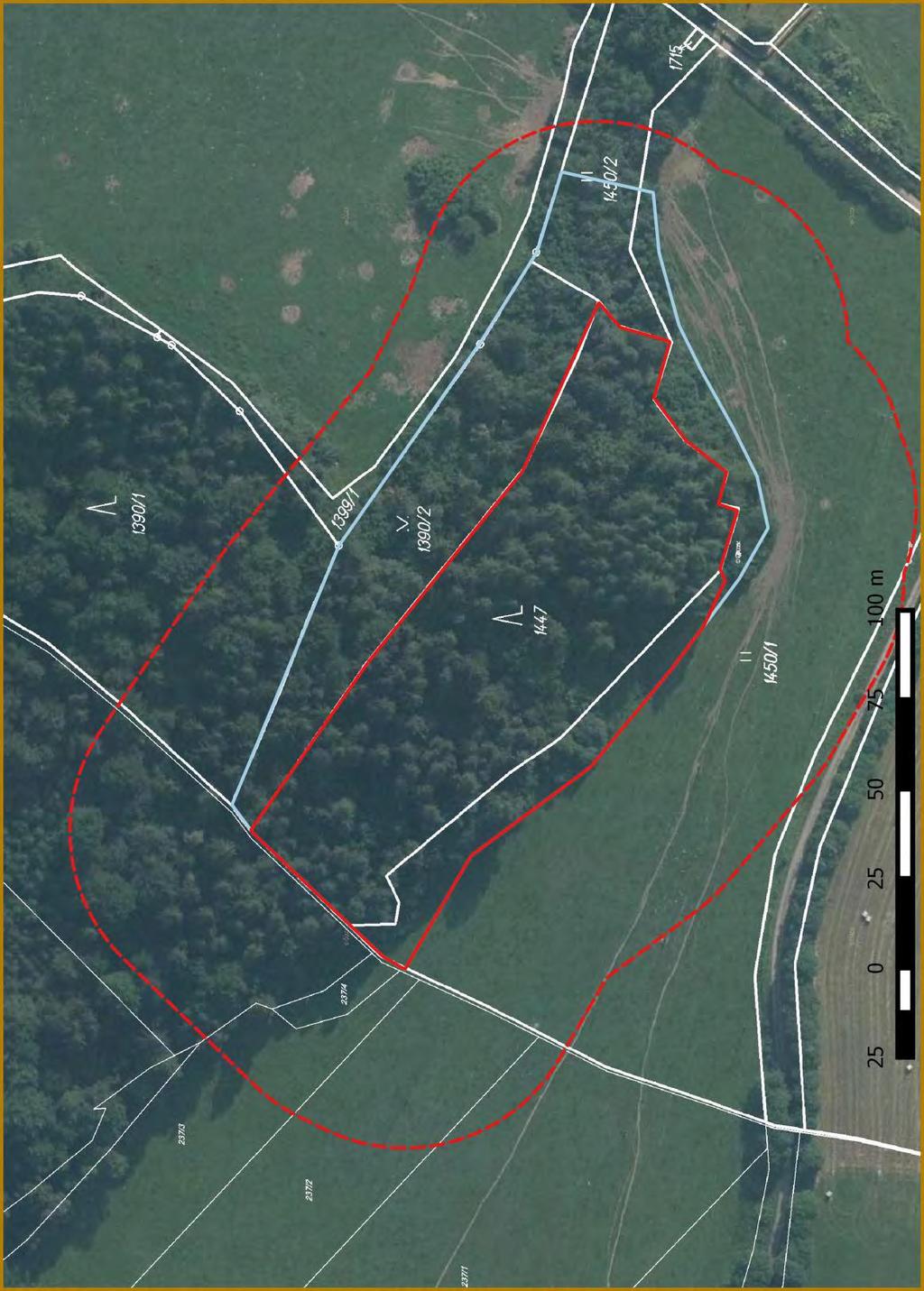 Příloha M2: Katastrální mapa se zákresem ZCHÚ a jeho