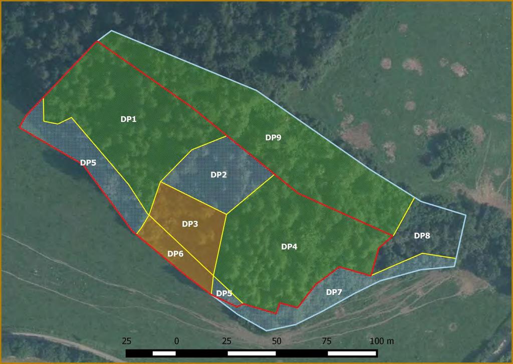 Příloha M3-b: Mapa navržených zásahů a opatření Legenda: hranice PP navrhované rozšíření PP DP1 1 hranice a označení dílčí plochy