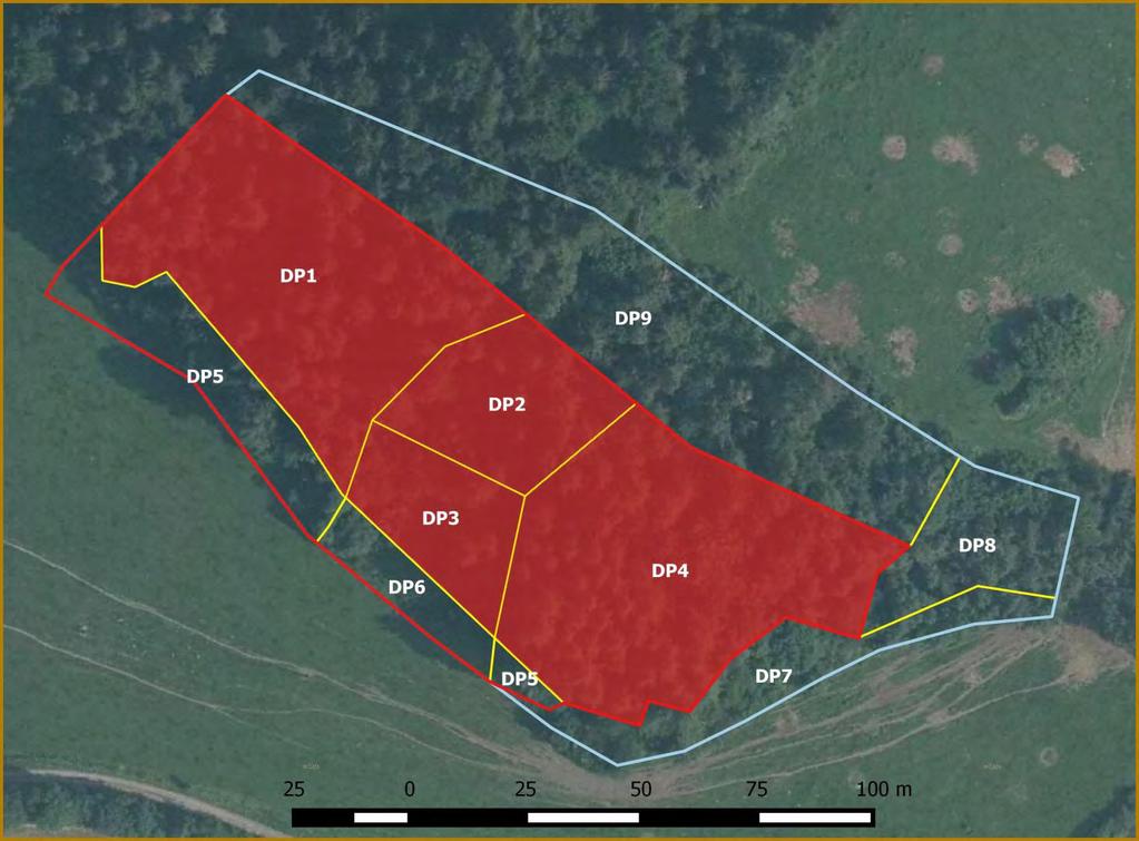 Příloha M5: Mapa stupňů přirozenosti lesních porostů Legenda: hranice PP navrhované rozšíření PP DP1 1 hranice a