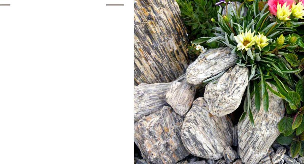 Rulové oblázky Gneiss pebbles / Gneiskiesel Využití Rulové oblázky jsou perfektní výplní gabionů, zejména gabionových košů. Jsou vhodné jak k vnitřnímu, tak venkovnímu užití.