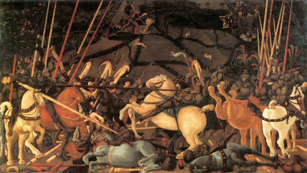 století, tempera na dřevě, 182 x 320 cm, Londýn, National Gallery 19.