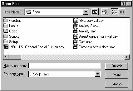 6 OTEVŘENÍ SYSTÉMOVÉHO SOUBORU FILE OPEN DATA Program si