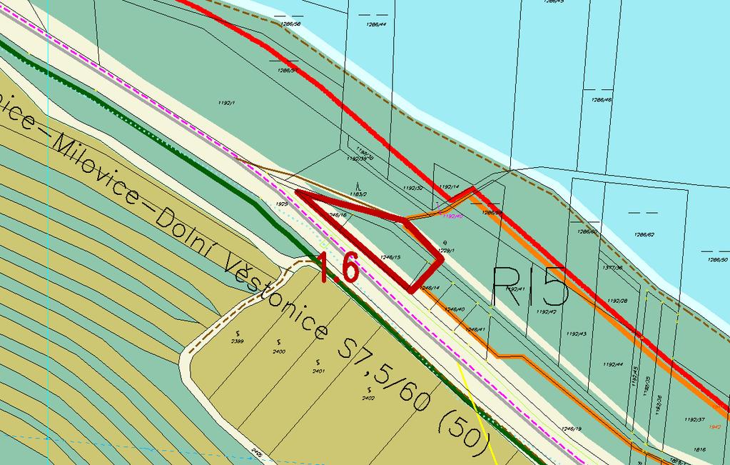 lokality BR 4 (dle územního plánu) v k.ú. Dolní Věstonice ostatní plocha; zastavěná plocha plochy občanského vybavení Změna1.