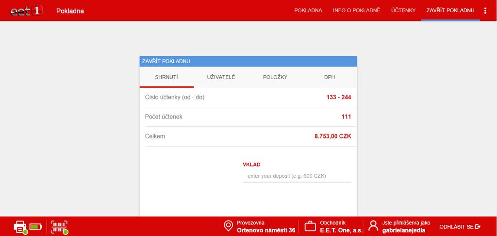 INSTALACE REGISTRAČNÍ POKLADNY Přehled Možnost Přehled poskytuje přehled
