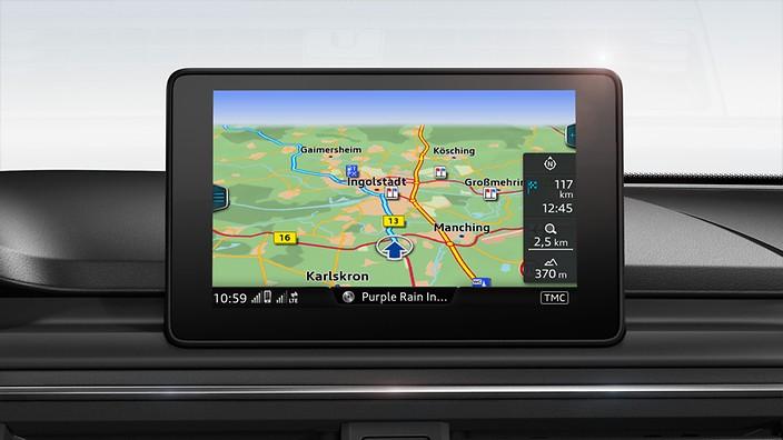 Volitelná výbava PNU Navigace MMI 7" barevný displej ovládací logika MMI 2 čtečky na SD karty 3 měsíce užívání služeb Audi connect bez