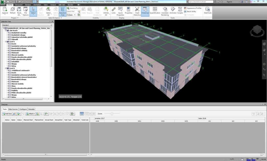 4D SIMULACE PŘI PLÁNOVÁNÍ VÝSTAVBY Použité verze software: Autodesk Revit 2015 a vyšší + Autodesk Navisworks 2015 a vyšší.