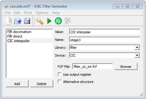 3 FUNKCE PRO VERIFIKACI Cílem této práce je navázat na program ASIC Filter Generator (obr. č. 3.