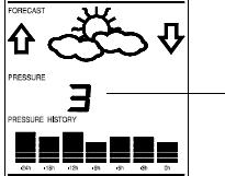 Tuto hodnotu lze ručně změnit na jinou hodnotu v rozsahu 960-1040 hpa (28,35-30,72 inhg). Blikající údaj 1. Aktuálně nastavená hodnota relativního tlaku vzduchu začne blikat. 2.